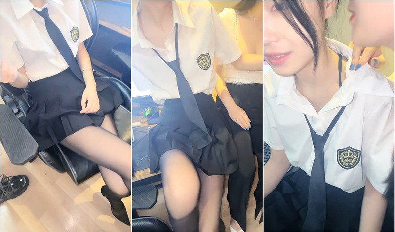 带上两个制服美少女电竞酒店通宵开黑lol,丝袜大长腿超级诱人，游戏玩到一半,按到电脑桌上啪啪,小茓好嫩-老宋小屋