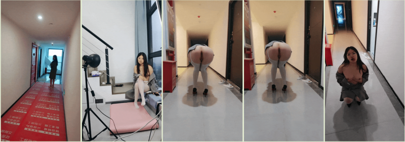 大学生情侣自拍 眼镜骚逼【洛洛】酒店走廊大玩露出，完美露脸，白丝肉臀表情淫-老宋小屋